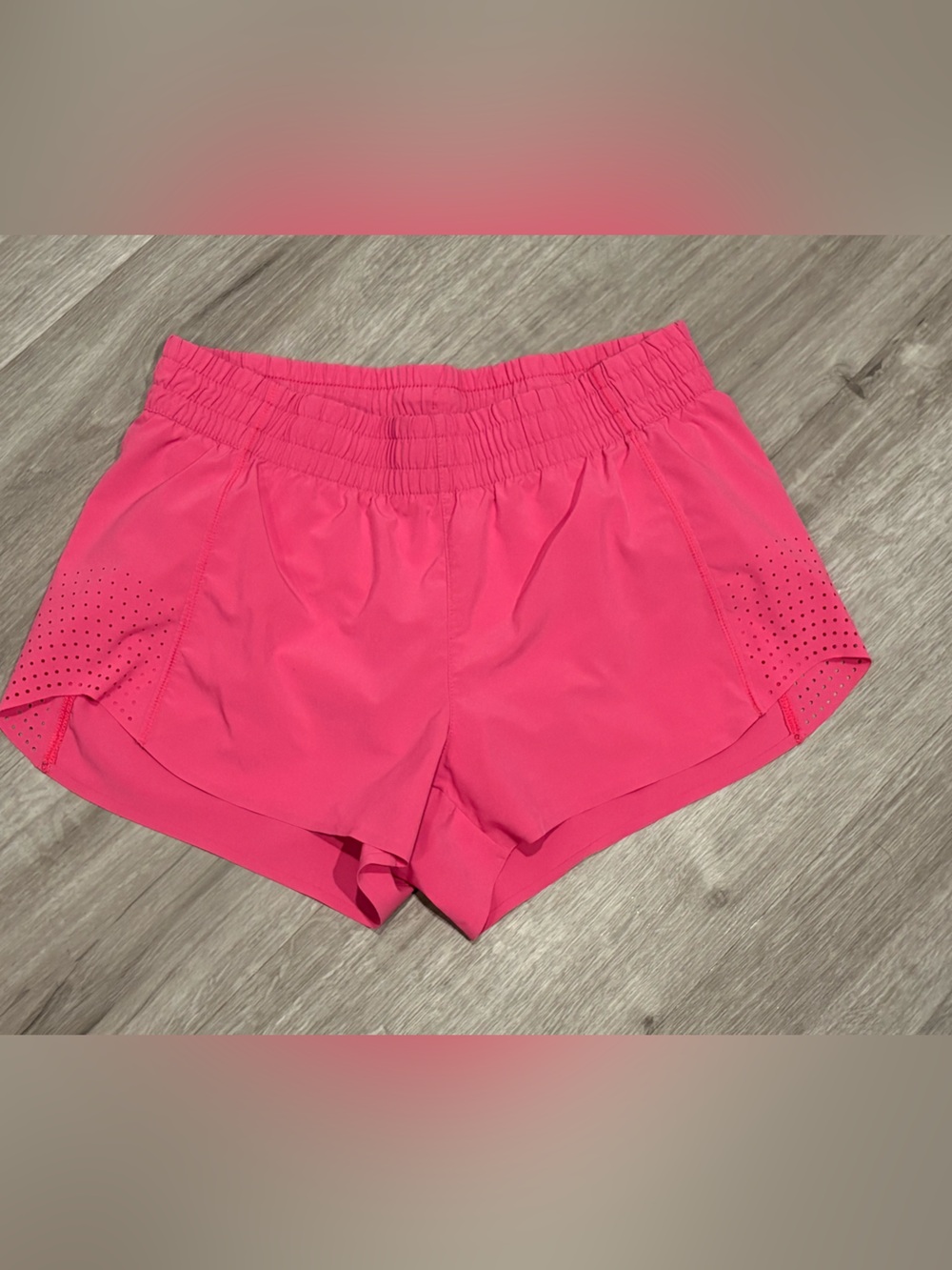 Athleta Bright Pink Perforated Athletic Shorts